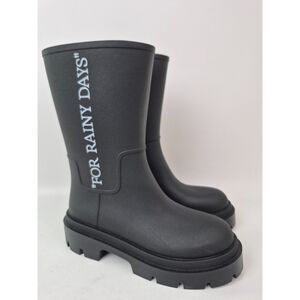 Off-White Women's Black Reboot Rainy Days Rain Boots Size 39